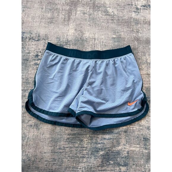 Nike Light Blue Jungle Green Trim Icon 3.5 Mesh Running Shorts Women's Medium - Picture 1 of 5